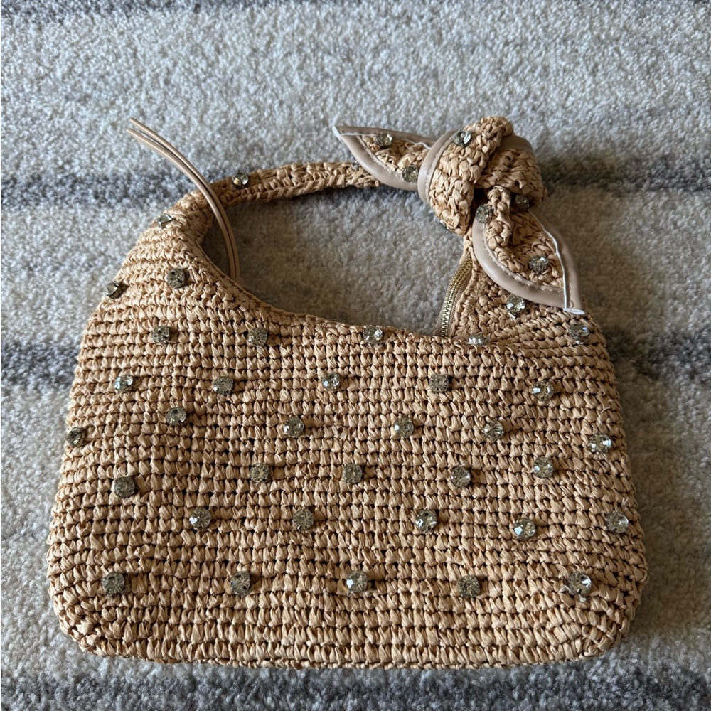 Urban Expressions Tan Woven Shoulder Bag - Picture 5 of 8